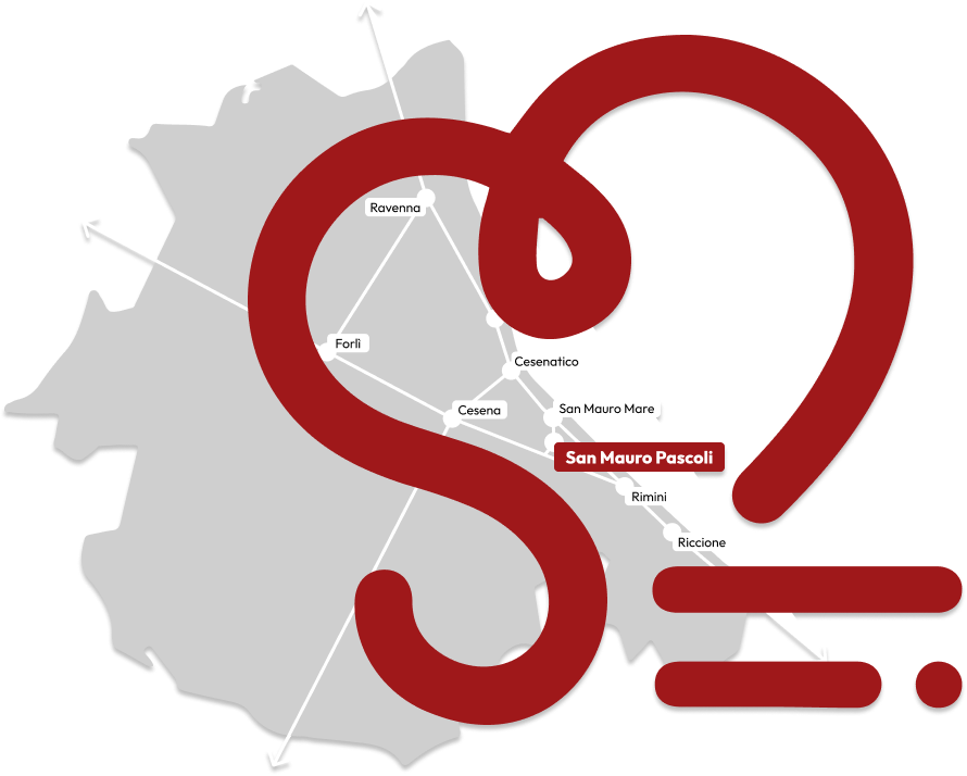 Mappa di San Mauro Pascoli con indicazioni turistiche